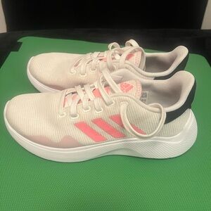adidas Women's Lightweight Running Sneakers in White and Pink
